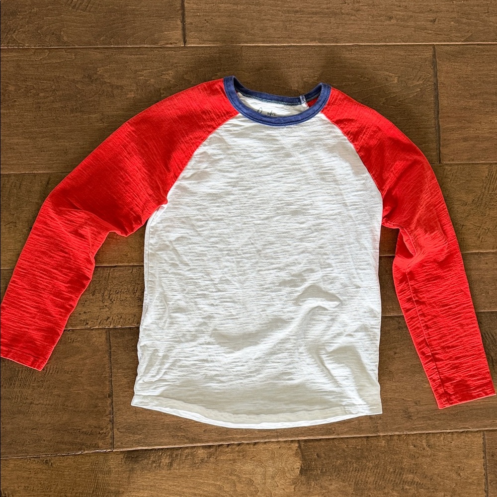 Boden Red and White Long Sleeve Raglan Tee
